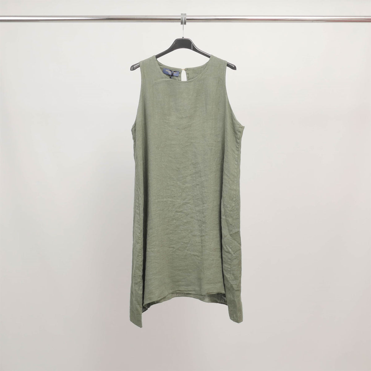 Sleeveless linen dress tdm57119