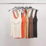 Load image into Gallery viewer, Viscose tank top with lace straps TDM9649
