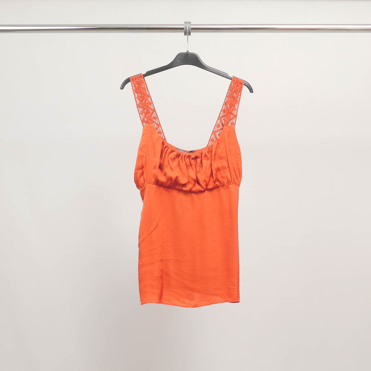 Viscose tank top with lace straps tdm9649