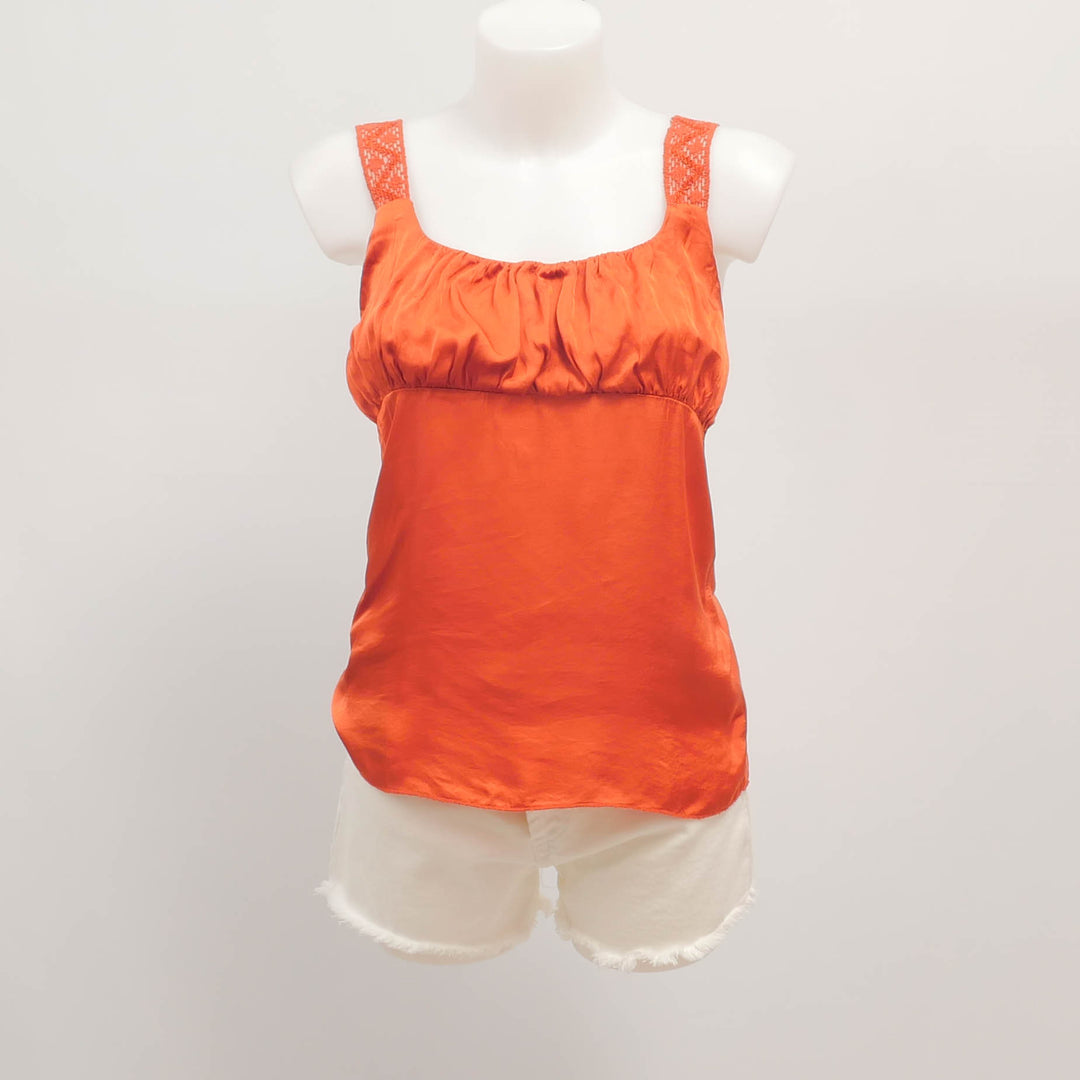 Viscose tank top with lace straps TDM9649
