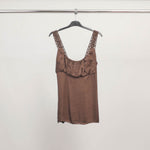 Load image into Gallery viewer, Viscose tank top with lace straps TDM9649
