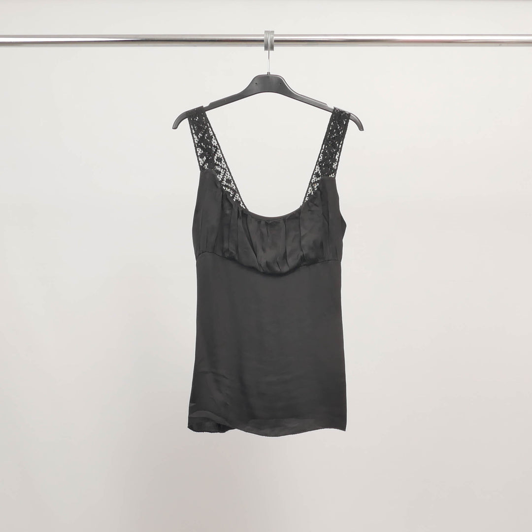 Viscose tank top with lace straps TDM9649