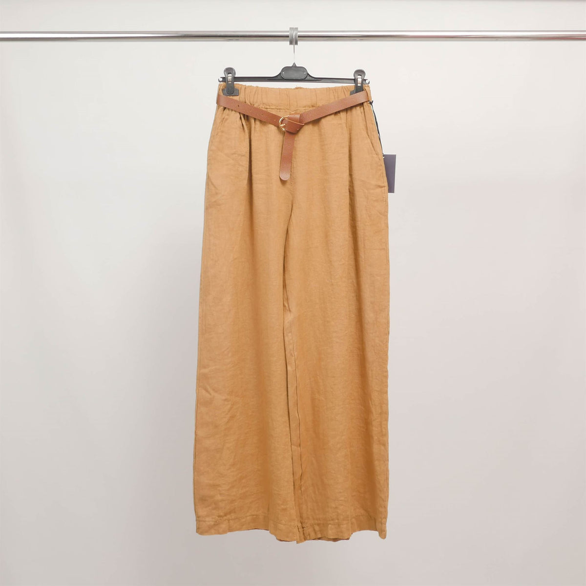 Pantalon large en lin avec ceinture tdm78223 l