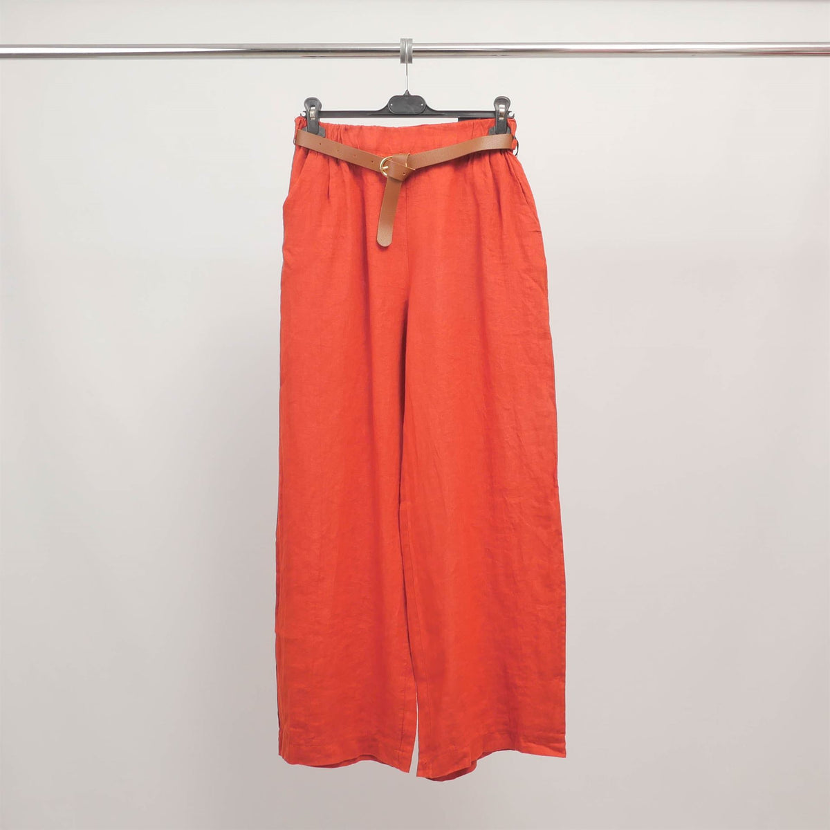 Pantalon large en lin avec ceinture tdm78223 l