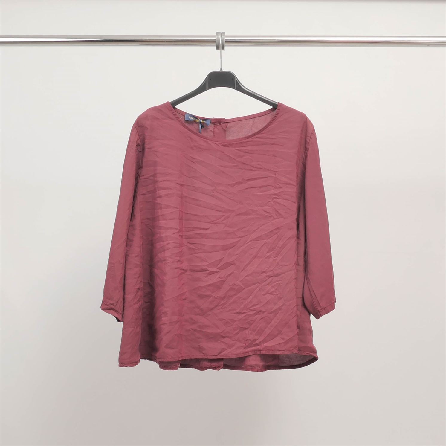 Blouse fluide manches 3/4 col rond TDM60925-8
