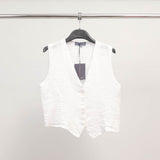 Gilet sans manches en lin boutonné TDM08924