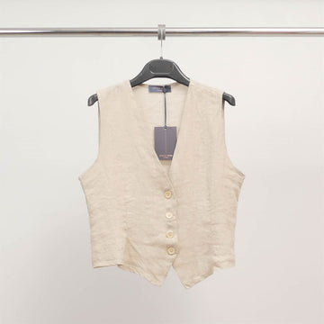 Gilet sans manches en lin boutonné TDM08924