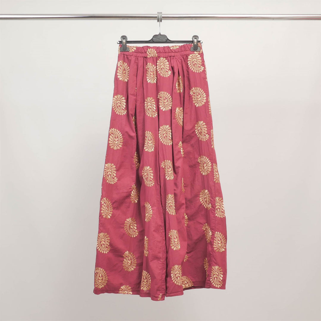 Wide-leg trousers with floral embroidery – TDM19123-9 