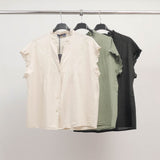 Blouse en coton manches volantées TDM38025