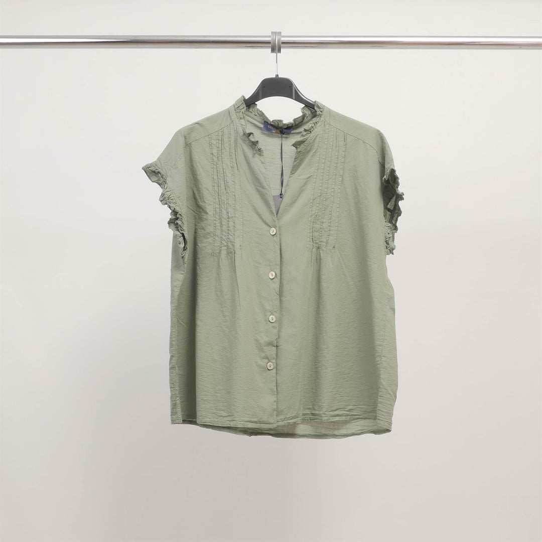 Blouse en coton manches volantées TDM38025