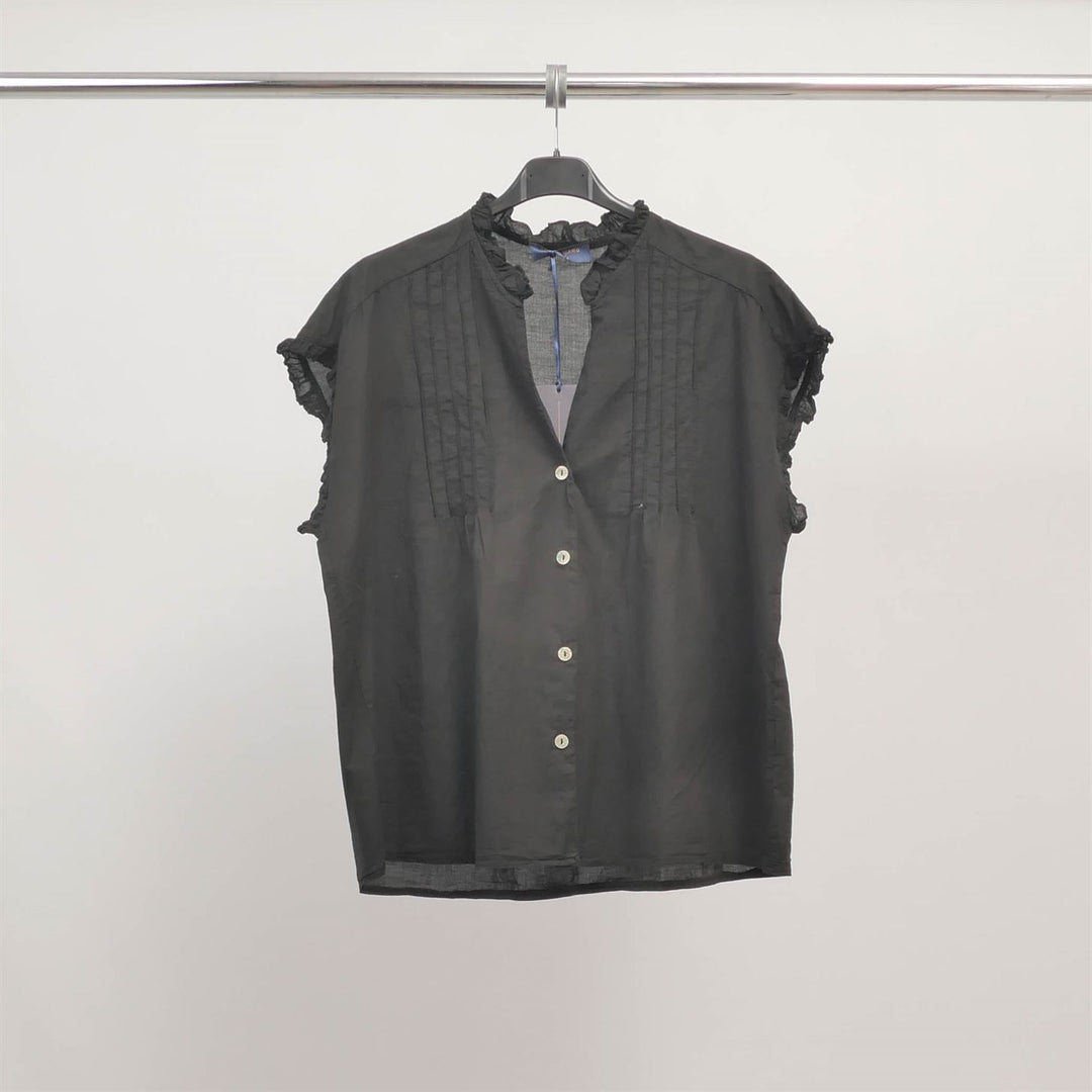 Blouse en coton manches volantées TDM38025