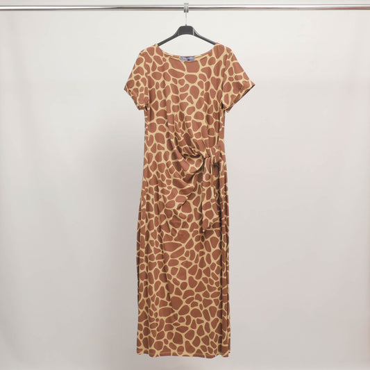 Robe imprimé girafe avec nœud latéral TDM23525-3