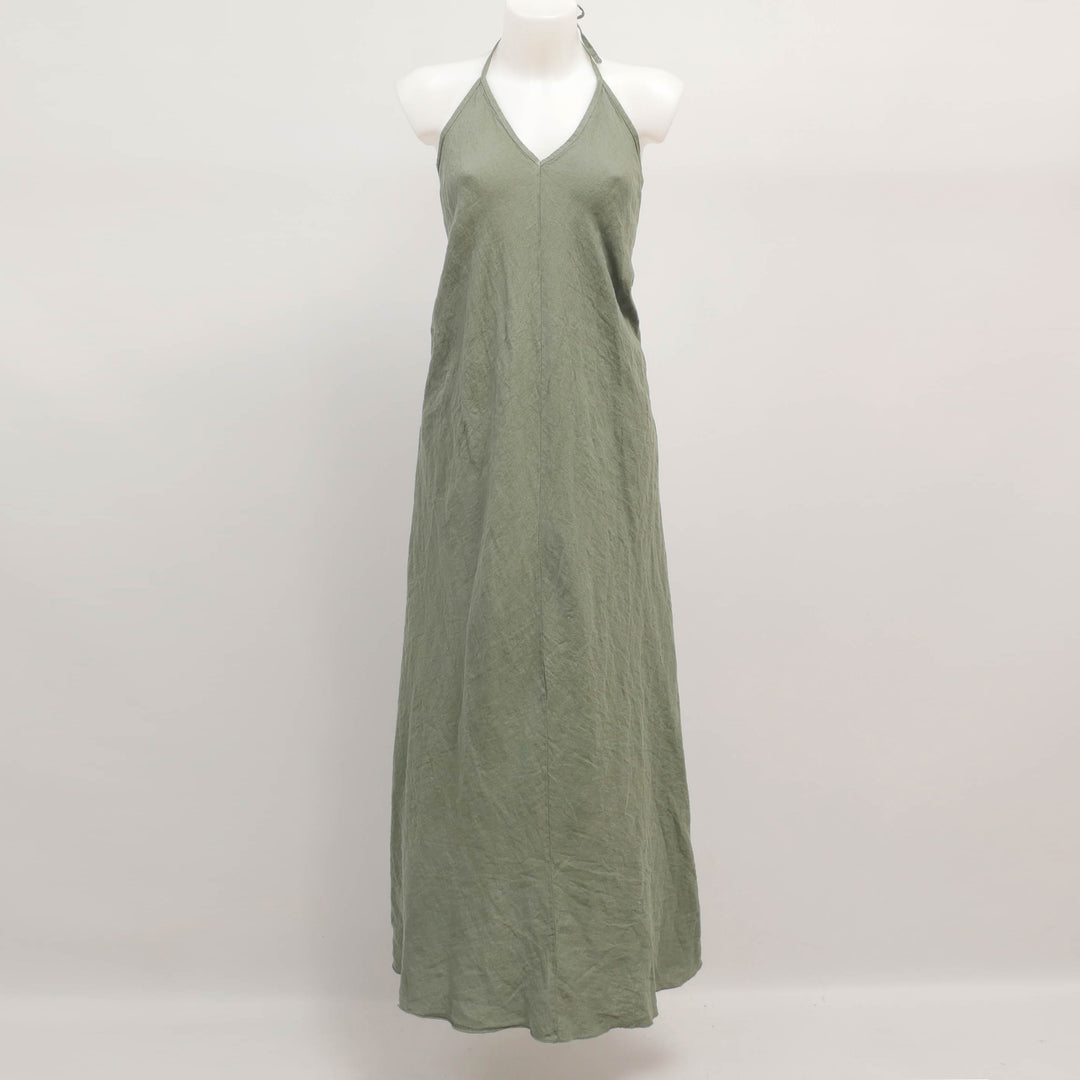 Robe dos nu en lin à fines bretelles TDM16620