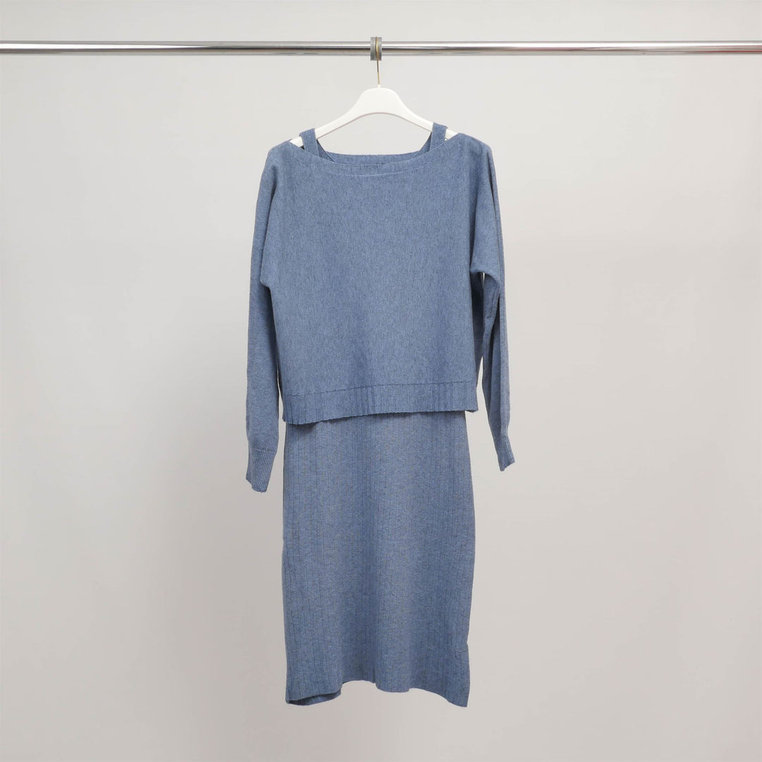 Ensemble Robe Débardeur et Pull Oversize 2-en-1  HYD110