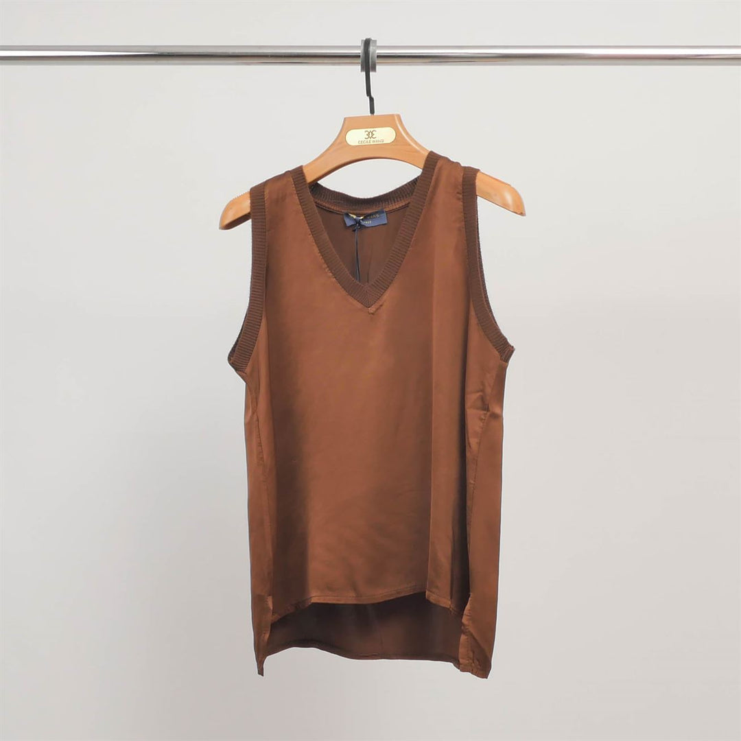 V-neck tank top in fluid viscose DB14446VS