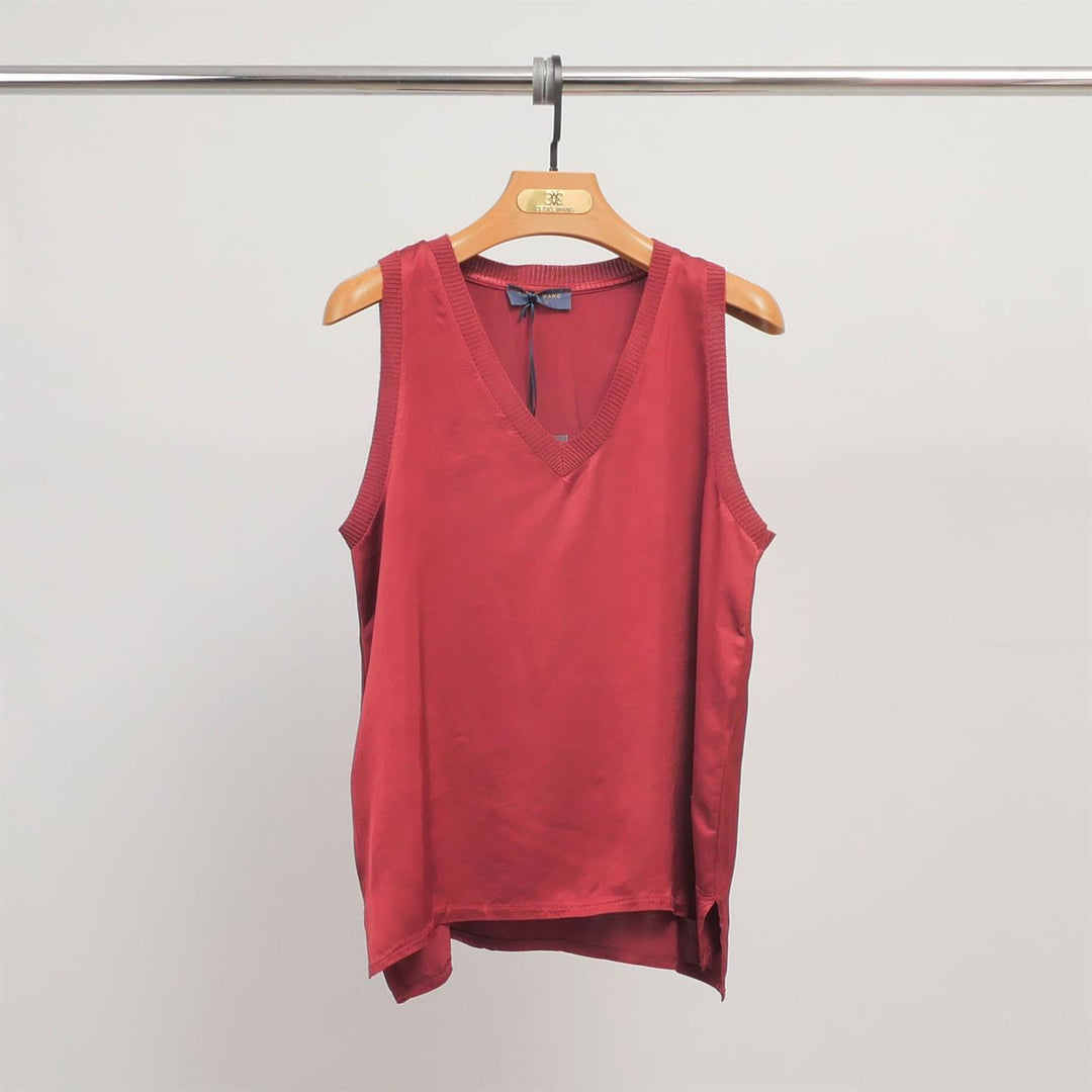 V-neck tank top in fluid viscose DB14446VS
