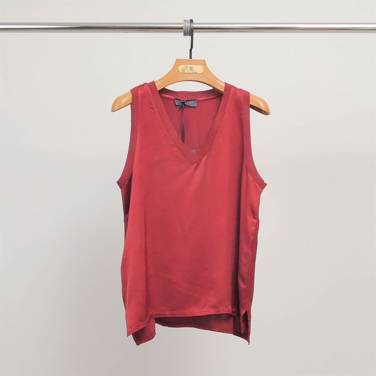 V neck tank top in fluid viscose db14446vs