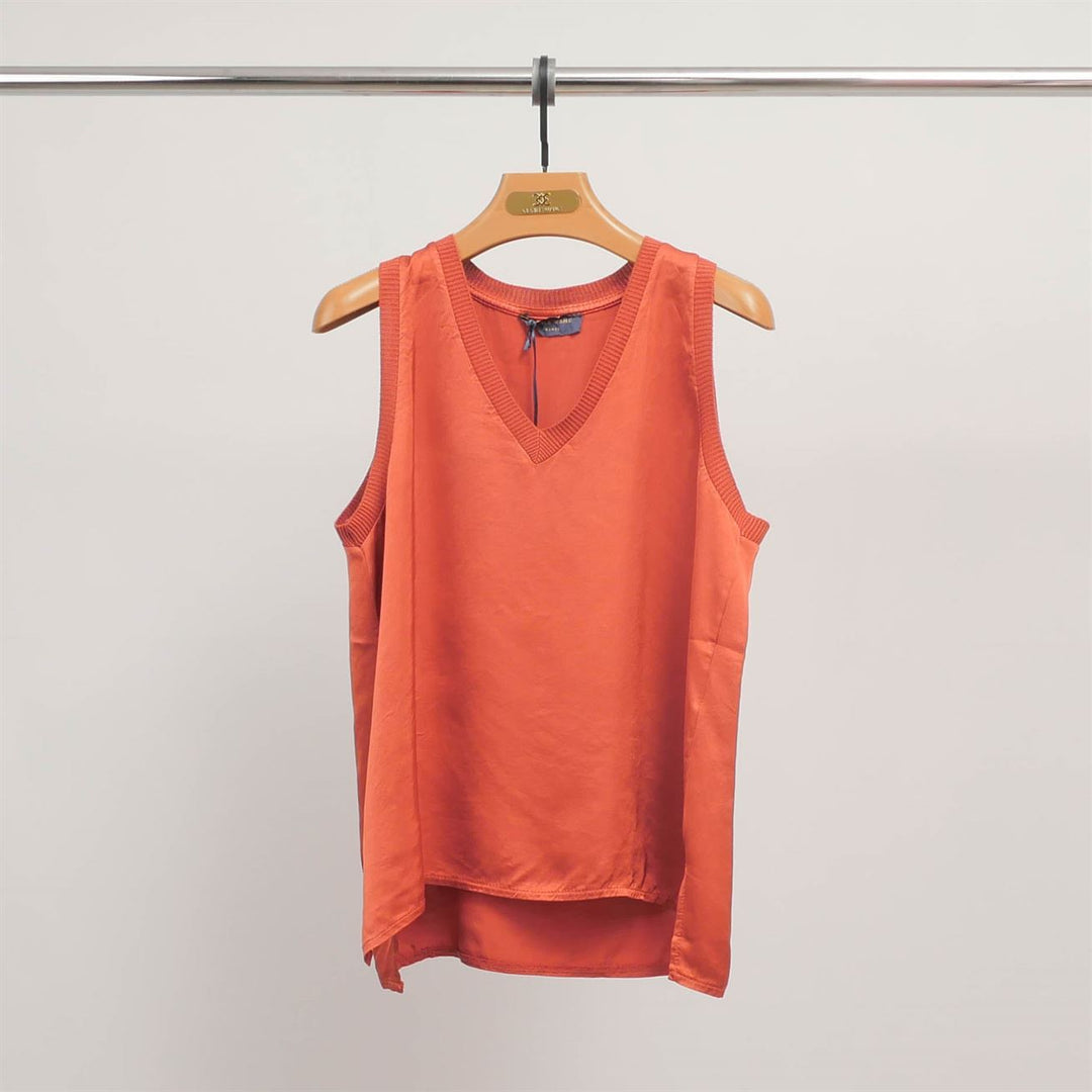 V-neck tank top in fluid viscose DB14446VS
