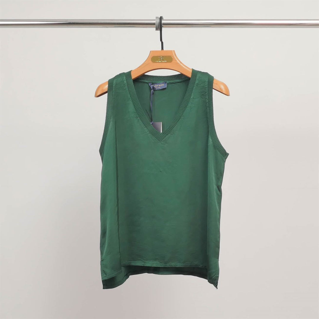 V-neck tank top in fluid viscose DB14446VS