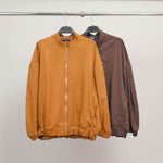 Load image into Gallery viewer, Suede bomber-neck zip-up jacket TDM09323-9
