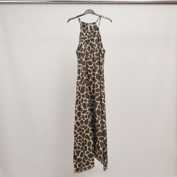 Robe longue imprimé girafe dos nu TDMK513-10