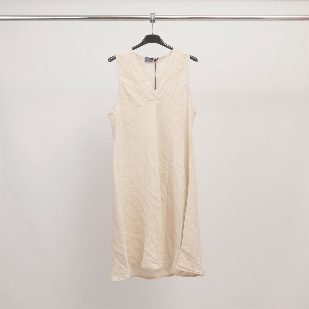 Robe en lin col v sans manches tdm65725