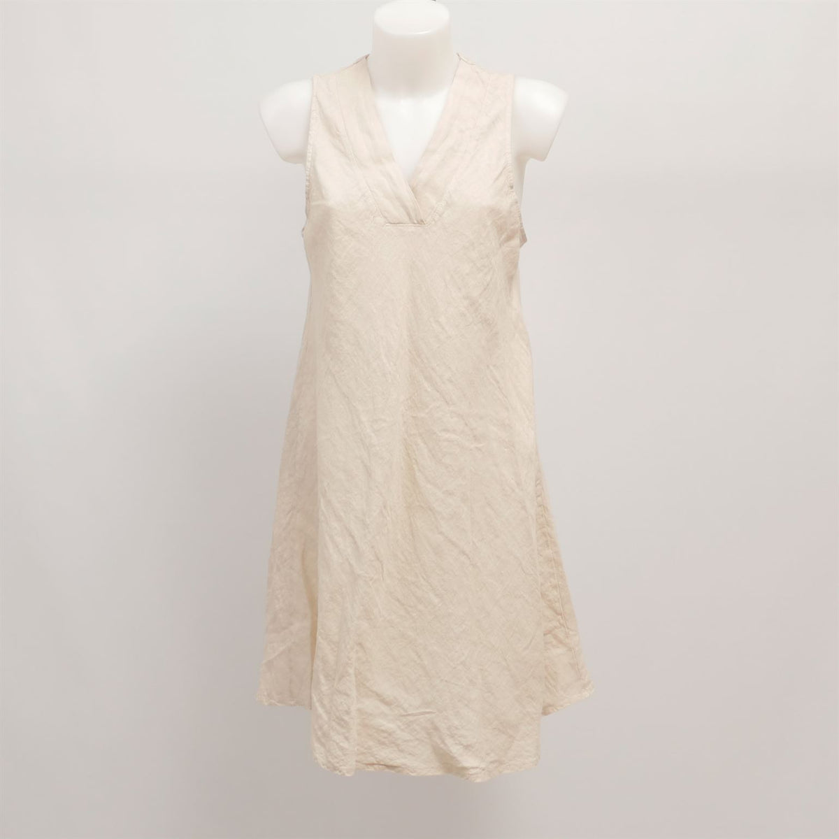 Robe en lin col v sans manches tdm65725