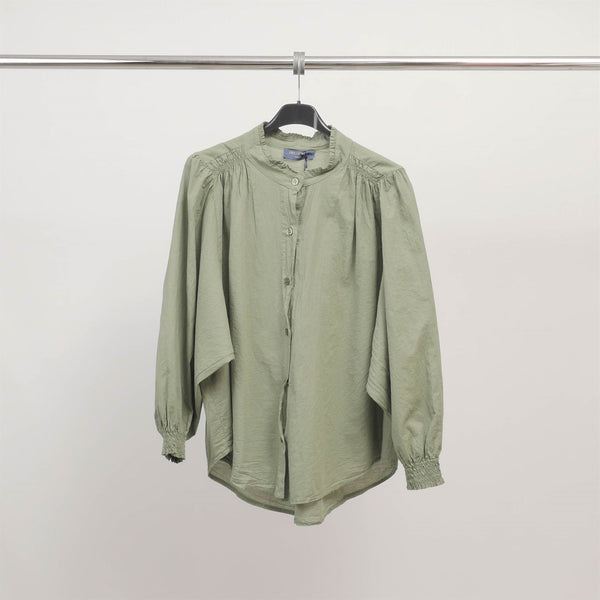 Chemise ample col froncé en coton TDM60822