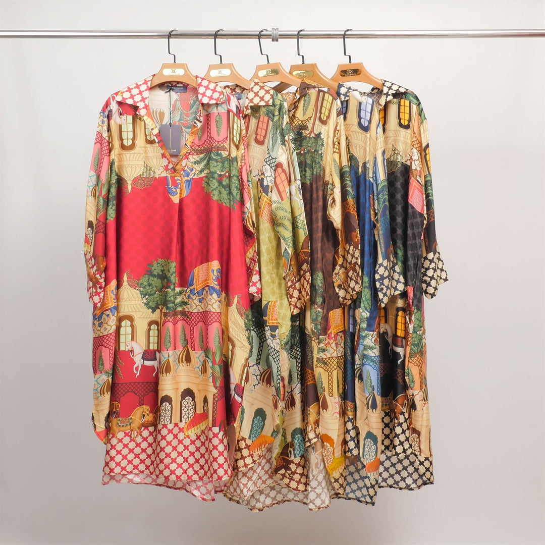 Flowy Indian palace print dress KD6120VS-25