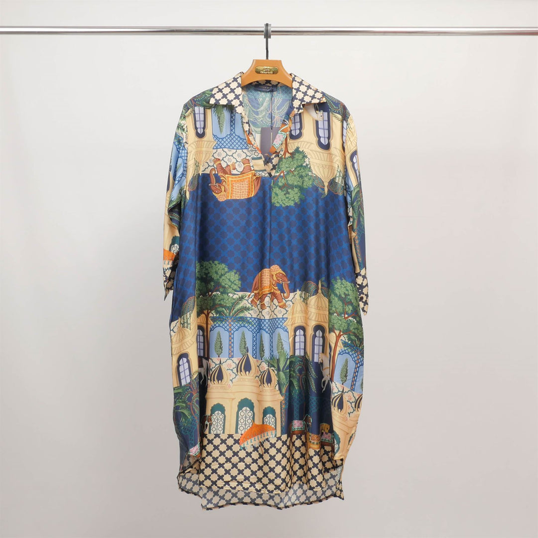 Flowy Indian palace print dress KD6120VS-25