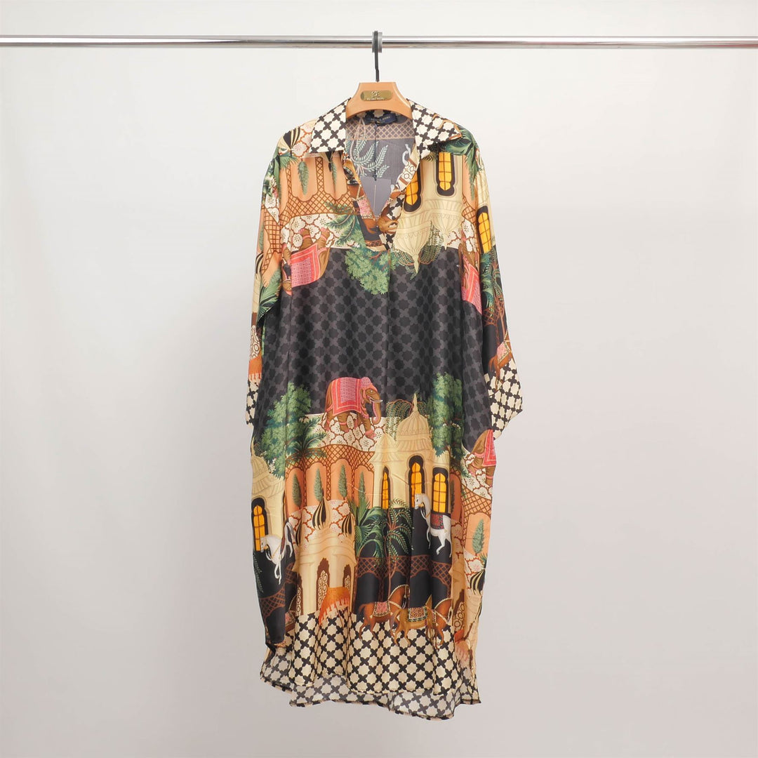 Flowy Indian palace print dress KD6120VS-25