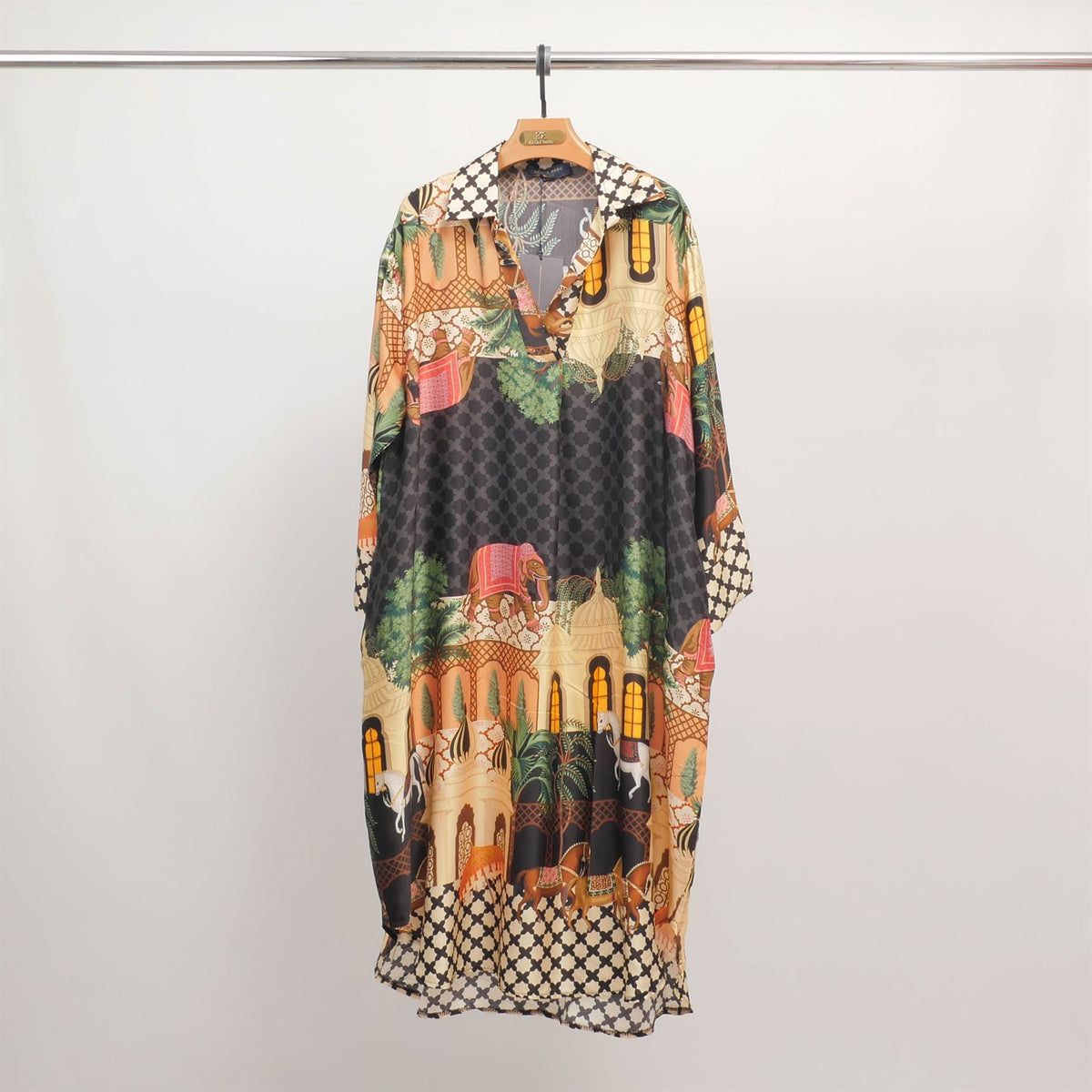 Flowy indian palace print dress kd6120vs 25