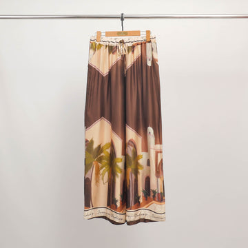 Pantalon large imprimé architecture orientale KD6637VS-26
