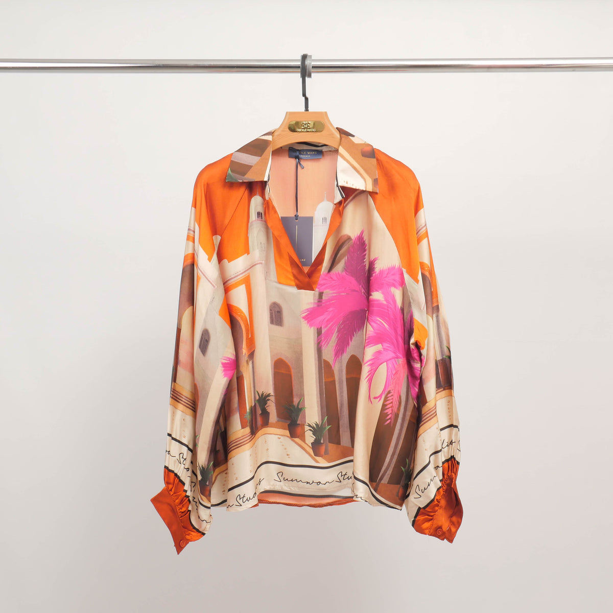 Multicolored architectural print tunic kd7365vs 26