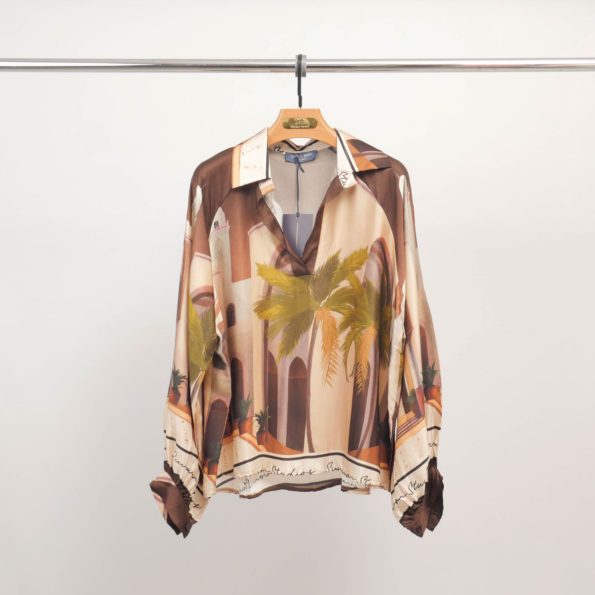 Multicolored architectural print tunic kd7365vs 26