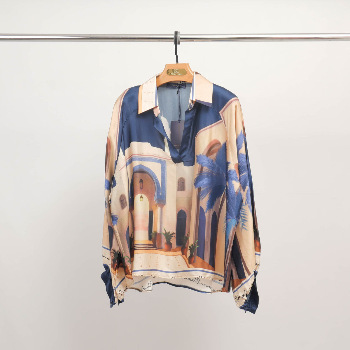 Multicolored architectural print tunic kd7365vs 26