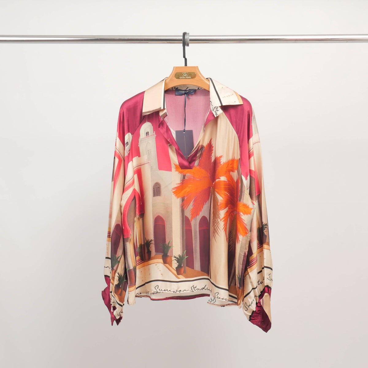 Multicolored architectural print tunic kd7365vs 26