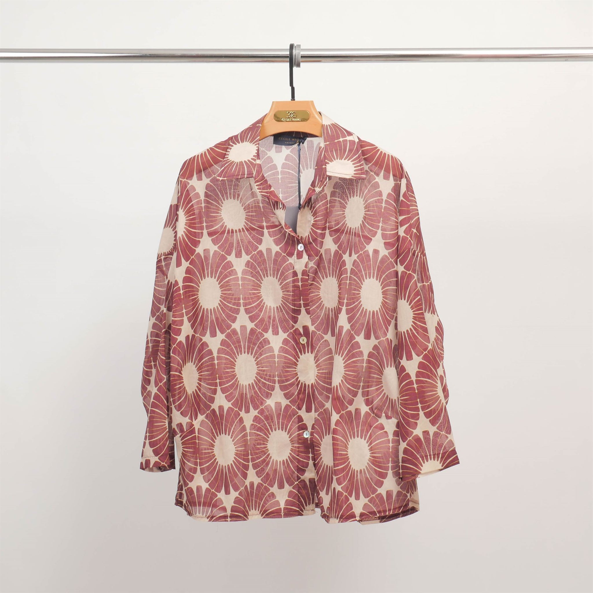 Chemise voile imprimé marguerite DB14609