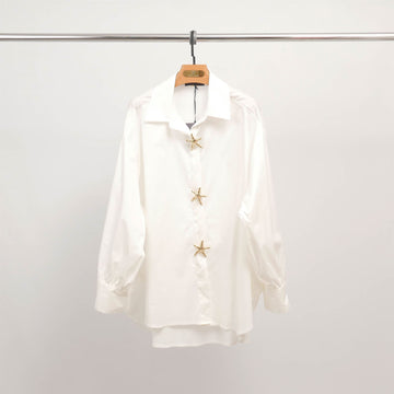 Chemise en coton boutons étoiles de mer DB52015