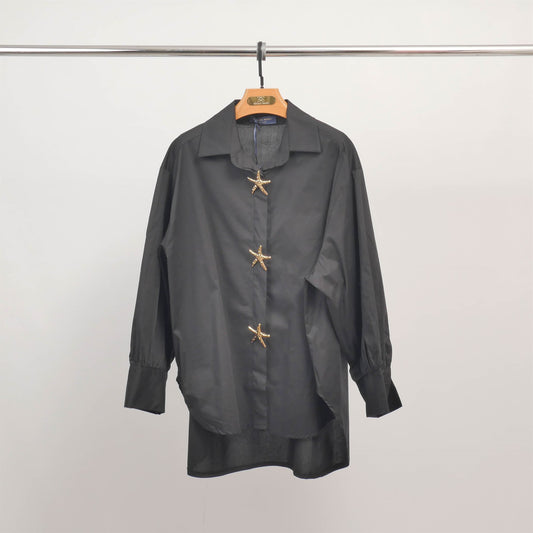 Chemise en coton boutons étoiles de mer DB52015