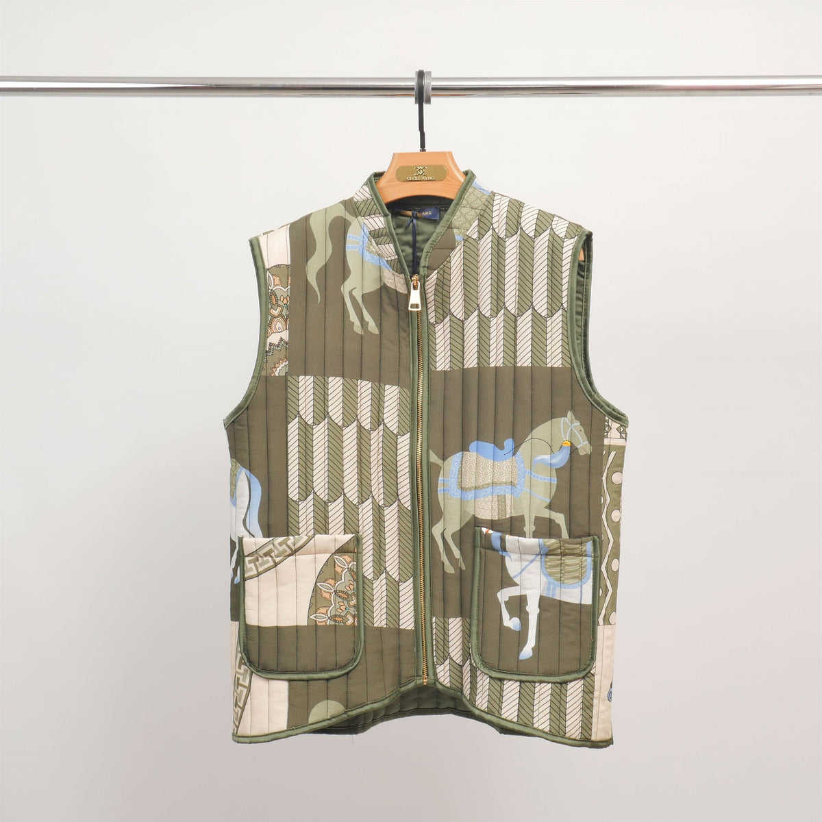 Horse print sleeveless quilted vest kd9901 15
