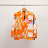 Veste kimono matelassée imprimé cheval KD7280-20