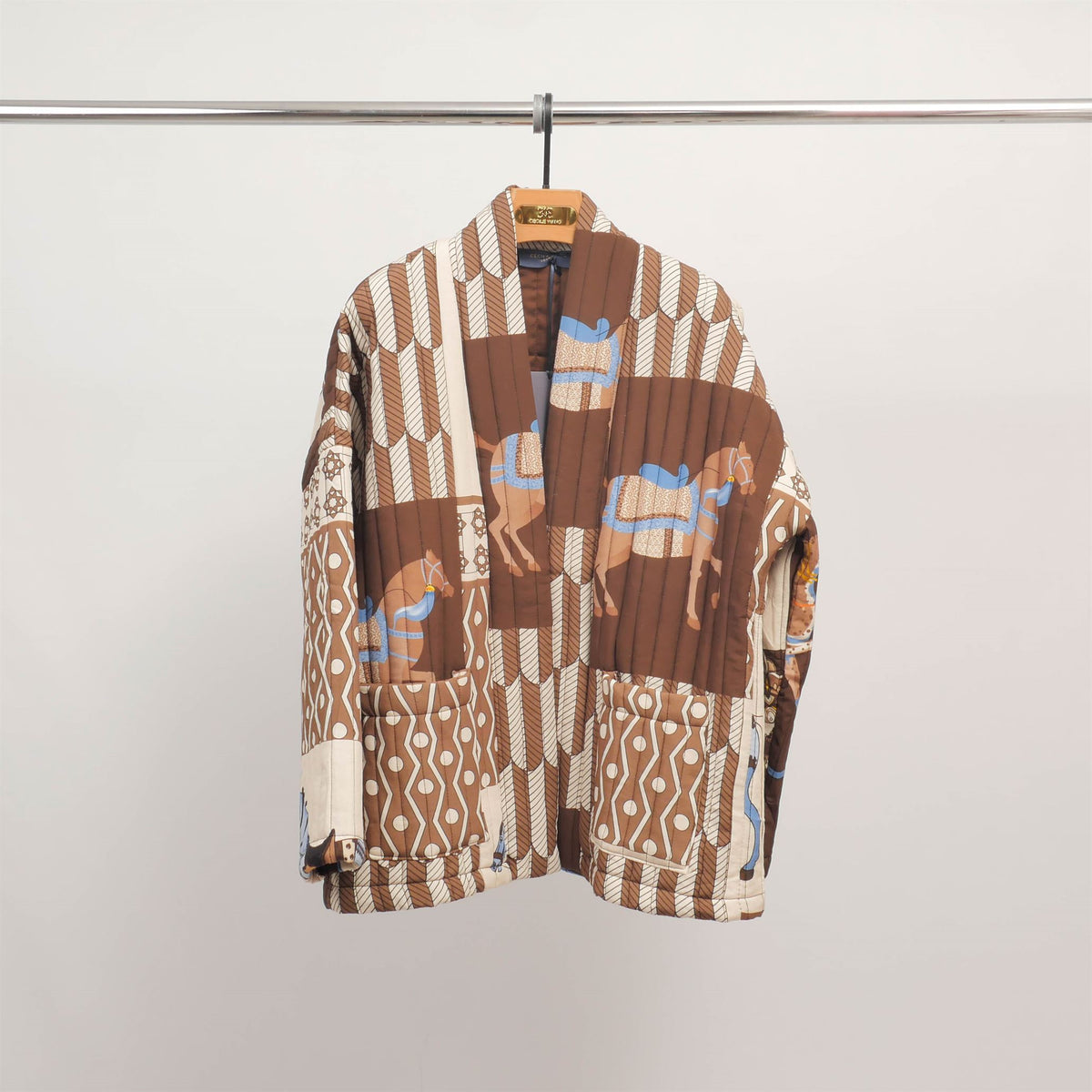 Horse print quilted kimono jacket kd7280 15