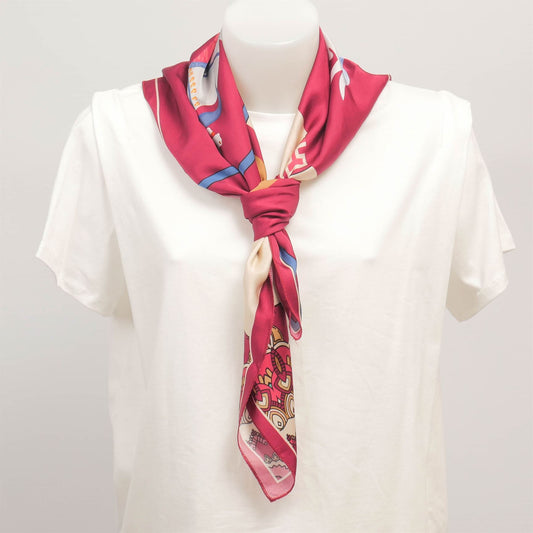 Foulard carré imprimé chevaux 80x80 KD8824VS
