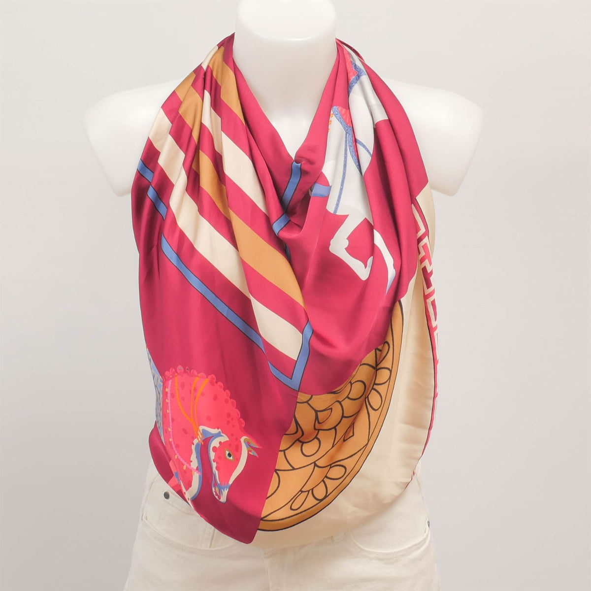 Horse print square scarf 80x80 kd8824vs