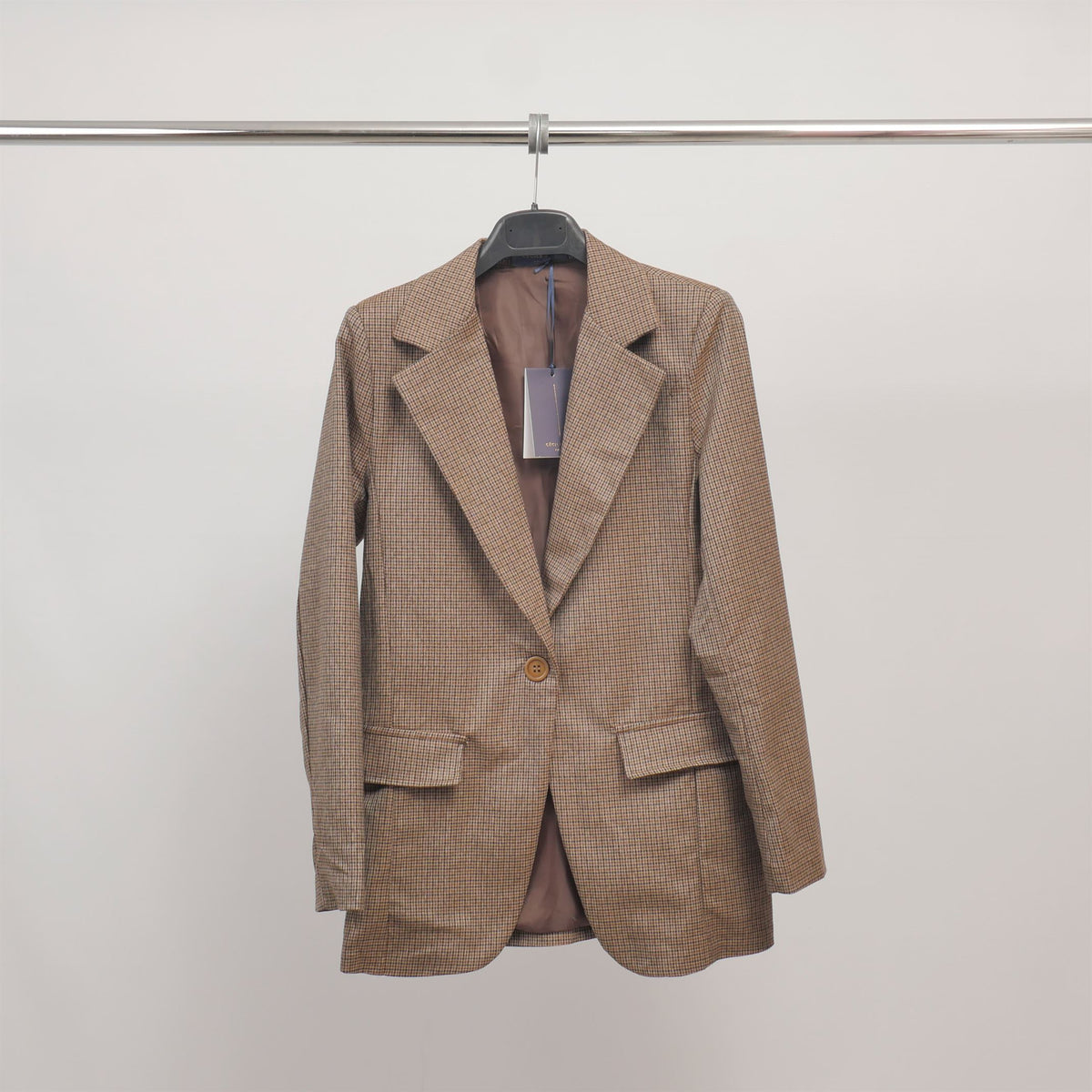 Classic checked blazer in stretch fabric tdm55320 8