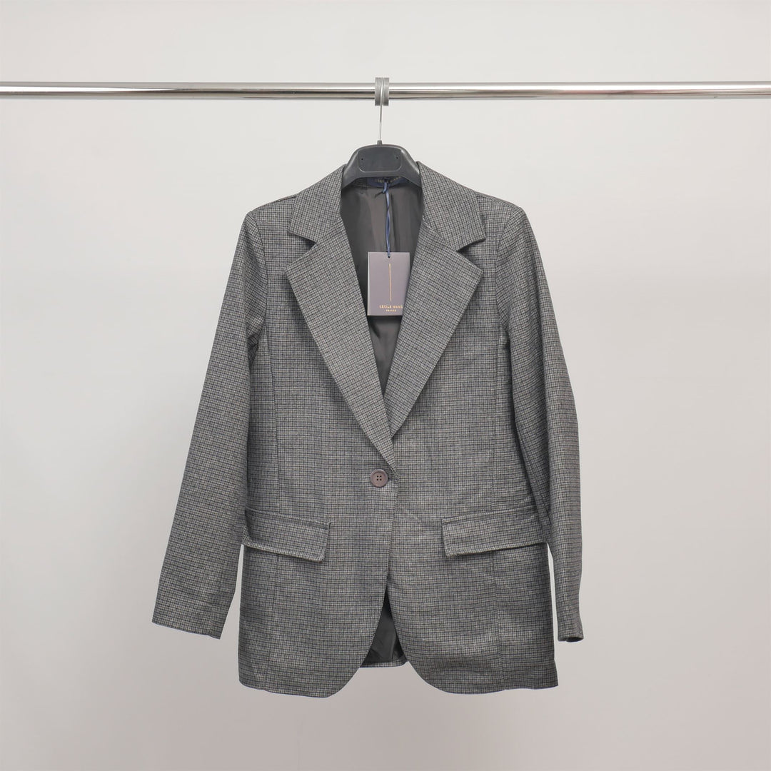 Classic checked blazer in stretch fabric TDM55320-8