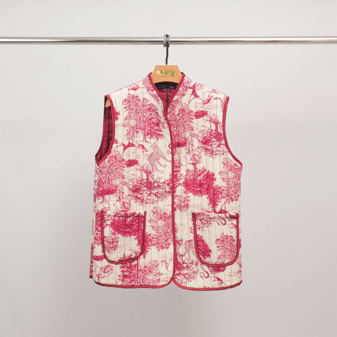 Veste sans manches matelassée imprimé jungle KD7293-2