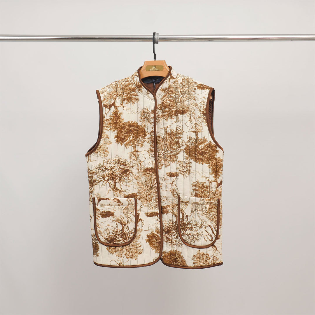 Veste sans manches matelassée imprimé jungle KD7293-2