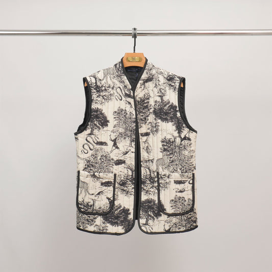 Veste sans manches matelassée imprimé jungle KD7293-2